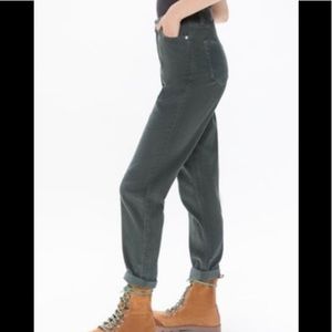 BDG Green corduroy high rise mom pant